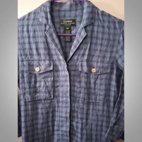 Lauren Ralph Lauren Petite button up dress size 4P linen - Picture 2 of 5